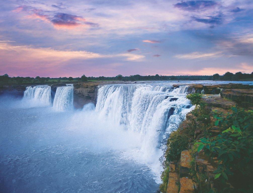 Chitrakote Waterfalls in Bastar, Chhattisgarh – wide cascading Indravati River creating India’s Niagara Falls, a scenic natural attraction - By JKV Travel